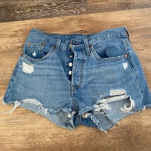 Levi’s blue denim shorts